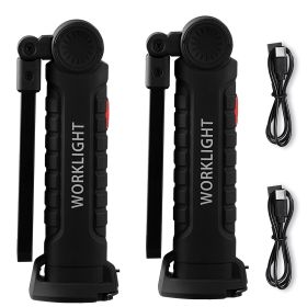 Rechargeable LED Work Light, 1200 mAh, Magnetic Mechanic Flashlight with Magnetic Base, 360Â° Rotation, 5 Lighting Modes