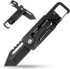 Keychain Knife, Carabiner Multitool, Tanto Pocket Knife with Key Clip, Box Cutter, Can/Bottle Opener, Screwdriver Wrench, Pry Tools