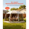 Screen House Tent, 15 x 13.8 ft, 12-15 Person Pop Up Screen Tent, Portable Screened in Canopy with Carry Bag, Netting Sides, Ground Stakes, for Garden