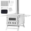 Wood Stove, 80 inch, Stainless Steel Camping Tent Stove, Portable Wood Burning Stove with Chimney Pipes & Gloves