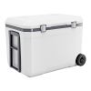 Portable Cooler, 45 QT Wheeled Cooler with Ice Retention, Heavy-Duty Handles and Cup Holder, Lightweight Rigid Material Insulated Portable Cooler