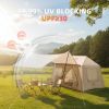 5.72m² Outdoor Inflatable Camping Tent With Canopy, Easy Setup 4 Season Windproof Glamping Tent with Mesh Windows & Pump, Outdoor Cotton Tent
