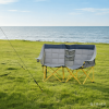 Oversized  Style Folding Camping Chair with Carry Bag & Cup Holders Navy Blue And Gray for Outdoor Beach Picnic Hiking Travel