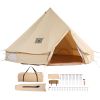 Canvas Bell Tent, 4 Seasons 7 m/22.97 ft Yurt Tent, Canvas Tent for Camping with Stove Jack, Breathable Tent Holds up to 12 People