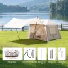 5.72m² Outdoor Inflatable Camping Tent With Canopy, Easy Setup 4 Season Windproof Glamping Tent with Mesh Windows & Pump, Outdoor Cotton Tent