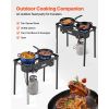 2 Burner Outdoor Propane Gas Stove, 150,000 BTU Propane LPG Gas Camping Stove, Heavy Duty Carbon Steel Outdoor Cooker