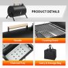 Portable Charcoal Grill Outdoor Stove, Two Side Carbon Griller for BBQ, Tabletop Barbecue Grill for Outdoor Camping Backyard Party, Black