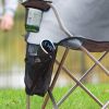 Portable Quad Camping Chair with 4-Can Cooler, Cushioned Seat & Back with Side Pockets & Cup Holder, Carry Bag Included