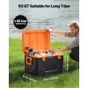 Portable Cooler, 63 QT Hard Cooler with Ice Retention, Heavy-Duty Handles and Cup Holder, Lightweight Rigid Material Insulated Portable Cooler