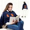 Wearable Heated Blanket - 8 Heating Zones, 3 Temperature Levels, Soft Double-Layer Flannel (59x31in), USB Power Bank Compatible
