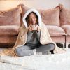 Wearable Heated Blanket - 8 Heating Zones, 3 Temperature Levels, Soft Double-Layer Flannel (59x31in), USB Power Bank Compatible