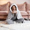 Wearable Heated Blanket - 8 Heating Zones, 3 Temperature Levels, Soft Double-Layer Flannel (59x31in), USB Power Bank Compatible