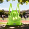 Drawstring Backpack String Bag Foldable Sports Sack with Zipper Pocket