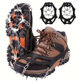 Shoe Ice Claws, Traction Shoe Nails, Ice and Snow Grip Straps with 19 Stainless Steel Nails, Shoe Claws Anti-Slip Boot Nails, Suitable for Walking (Model: XL)