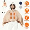 Wearable Heated Blanket - 8 Heating Zones, 3 Temperature Levels, Soft Double-Layer Flannel (59x31in), USB Power Bank Compatible