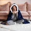 Wearable Heated Blanket - 8 Heating Zones, 3 Temperature Levels, Soft Double-Layer Flannel (59x31in), USB Power Bank Compatible