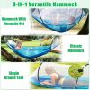3-in-1 Camping Hammock with Automatic Pop-Up Mosquito Net, Lightweight 70D Nylon Portable Hammock Supports 440lbs