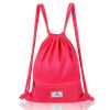 Drawstring Backpack String Bag Foldable Sports Sack with Zipper Pocket
