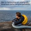 Thick Camping Memory Foam Pillow, Compressible & Ultralight Travel Pillow for Backpacking - Ergonomic Neck & Lumbar Support for Side Sleepers
