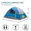 2/4 Person High Quality Camping Tent with Tent Fly, Easy Setup Dome Tent with Mesh Windows & Skylights, Lightweight Portable Tent for Outdoor Camping