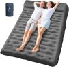 Camping Sleeping Pad, Ultralight Camping Mat with Pillow Built-in Foot Pump, 4" Thick Inflatable Sleeping Mat Compact for Backpacking, Hiking
