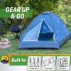 2 Person Camping Tent with Rain Fly and Carrying Bag - Lightweight Outdoor Pop Up Tents for Camping Essentials, Music Festivals, Backpacking, Hiking