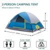 2/4 Person High Quality Camping Tent with Tent Fly, Easy Setup Dome Tent with Mesh Windows & Skylights, Lightweight Portable Tent for Outdoor Camping