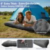 Camping Sleeping Pad, Ultralight Camping Mat with Pillow Built-in Foot Pump, 4" Thick Inflatable Sleeping Mat Compact for Backpacking, Hiking